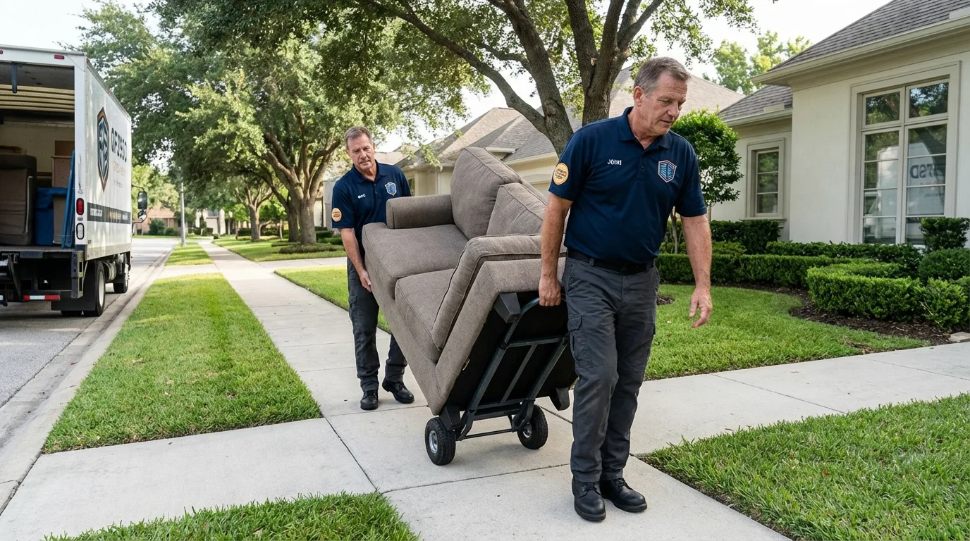 Local residential moving crew loading furniture in Lexington, TN